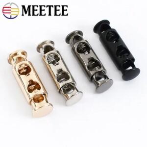 Meetee 금속 코드 잠금 스토퍼 더블 홀 용수스틸 버클 의류 로프  미끄럼 방지 하드웨어 액세서리  8mm  50