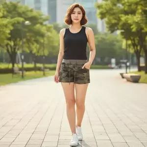 [하프클럽/셀러허브_여성트랜드패션]몰테르 카모 쇼츠 반바지 핫팬츠 SD-2606