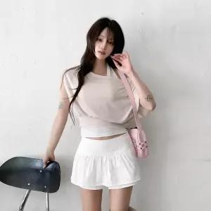 /옷자락 여자 오프숄더 끈 나시 세트 티셔츠