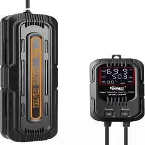 하이거 수족관 히터 디지털 외부 컨트롤러가 600W/200W 조절 가능한 전원 어항 32-238갤런 담수 및 염수 용
