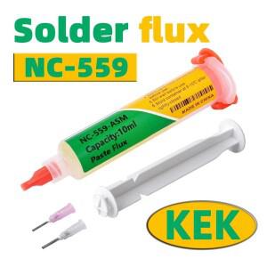 오리지널KEK NC 559 플럭스 솔더 페이스트 니들 튜브 디솔더링 드래그 로진제