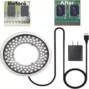 편광 현미경 조명 눈부심 방지 LED 링 일루미네이터 PCB 수리를 위한 산업용 단안 쌍안 삼안 입체 카메라용