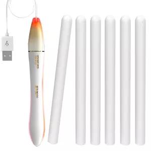 실리콘 장난감 LED 표시기 라이트 히팅 스틱 42°C 자동 고속 난방 휴대용 다기능 USB 로드 히터 6개