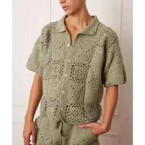 CARBONE (M) 니트 패치 셔츠 그린 PATCH SHIRT GREEN 2304804