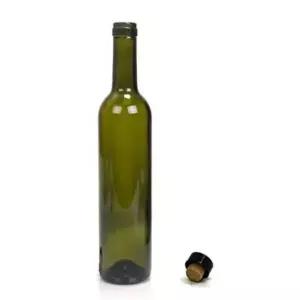 유리 와인병 코르크마개 포함 와인보틀 홈카페 술병 그린 500ml