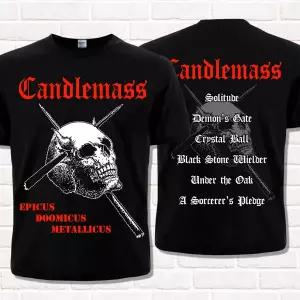 반팔 니트 여름 니트티 Candlemass Epicus Doomicus Metallicus 티셔츠 유니 코튼 하이 스트리트 스트리트