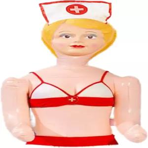 성인 총각 파티 장식을 위한 간호사 유니폼 장난으로 인형의 실물 크기를 부풀리기 가장 재미있는 개그