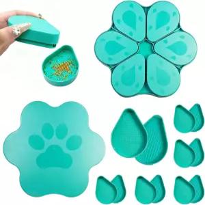 CXJINZE 다이아몬드 페인팅 액세서리도구 트레이 키트 뚜껑이 있는 시안 구슬 공예품 보관함 12PCS 아트