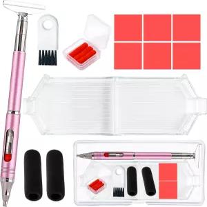 ZYNYXY 14PCS 다이아몬드 아트 펜 키트 셀프 스틱 드릴 금속 보정 기능이 있는 리필 가능한 왁스 네일용