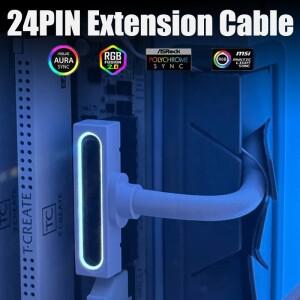 24핀 PC PSU 연장 케이블 ARGB 5V 3핀  18AWG 90도 전원 통합 미니 소형멀리스트 디자인 관리 및 DIY