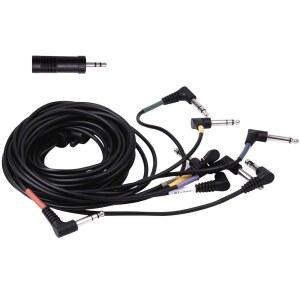 케이블 하네스 스네이크 직조 교체 및 모노 1/4인치 ~ 3.5mm 어댑터 n알레시스 니트로 메시 전자 드럼 세트 모듈 서지 명령 포지 터보 크림슨 DM7X RCA 커넥터 타입 하이햇