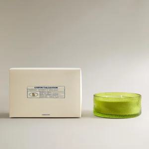 ZARA (500G) BERGAMOT  SANDALWOOD 아로마 캔들 - 크림 / 그린 5420/705/069