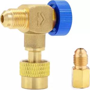Wisscool 1/4인치 AC 매니폴드 미니 스플릿 R134a R22 R410A용 냉매 충전 밸브 HVAC 제어 황동 흐름 BLUE