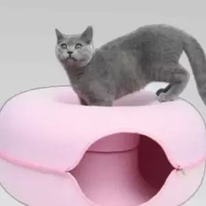고양이도넛터널숨숨집(50cm)(핑크)도넛하우스
