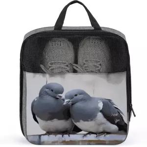 짐 접이식 방수 신발 파우치 정리함 냄새 방지 축구 클리츠 백을 위한 지퍼 잠금 포함된 Doves 여행용 가방
