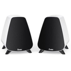 AORS AS31 액티브 책장 스피커 블루투스 5.3, 양방향 스테레오 PC 데스크탑 80W RMS / 3인치 베이스 미드레인지 /RCA 및 광섬유 입력, 나무 컴팩트 고출력 - 매트 스킨 화이트