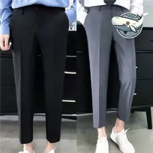 봄 여름 슬림핏 9부 슬랙스 팬츠 오피스용 남성스판바지 남자9부슬랙스 남자와이드슬랙스