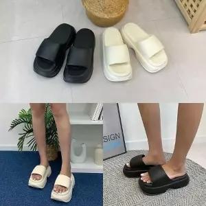 밀빵통굽슬리퍼 여름 신발 키높이 슈즈 데 여행 휴가