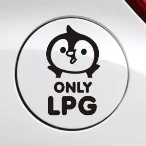 자동차스티커 유리스티커 차량용 블랙 주유구 펭글이 only LPG