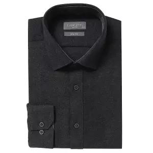 셔츠 베이직한 솔리드 블랙 기모 슬림핏 긴소매 P0034168762532059