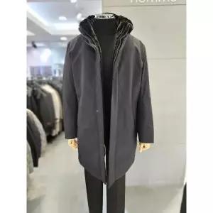 [바쏘옴므] 세이브존03 바쏘옴므 25F/W 블랙 후드 위즐FUR SIBERIAN 구스 롱 점퍼 (S43389516)