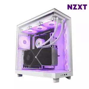 NZXT 컴퓨터 케이스 RGB 미들타워 PC 보관 H6 FLOW 화이트 MNS