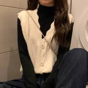 여성 브이넥 니트 조끼 여자 베스트 7색실내 용쪼끼 여성복 레이어드룩 가을 패션