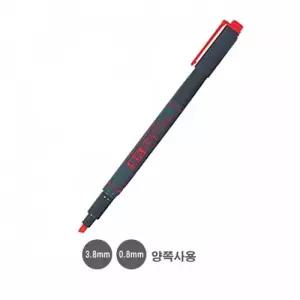 형광펜 적색 양쪽사용 3.8mm 0.8mm 10개입 제브라