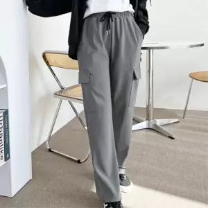 셀럽하우스 여자 도톰한 기모카고와이드 밴딩바지 데일리스타일