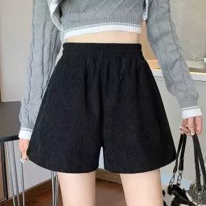 셀럽하우스 골덴 소재 여자 짧은 반바지 하이웨스트 밴딩 데일리