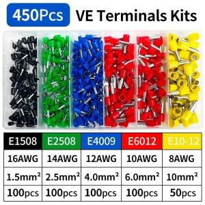 박스형 200-1900Pcs E0508/E7508/E1008 압착 단자 전기 배선 및 산업용 링 커넥터