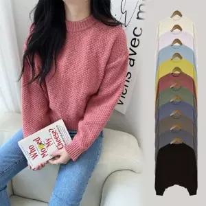 [하프클럽/]봄 루즈핏 티셔츠 라운드 오피스룩 롱니트 모임 겨울