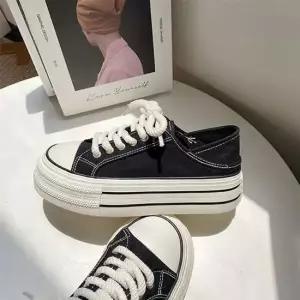 여성 데일리 키높이 뮬 운동화 끈 단화