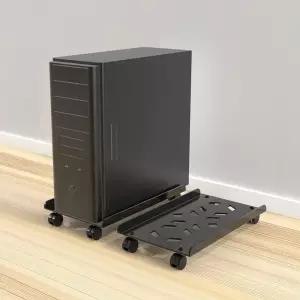 (싸더라) 조절식 PC 이동식 받침대 데스크탑 본체 스탠드 360도 회전 바퀴형 거치대 컴퓨터 데스크