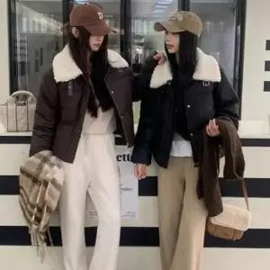 트렌디패딩 양털카라 여성 숏패딩 하이넥 점퍼 겨울 아우터 데일리 보온 캐주얼 패션