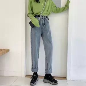 캐주얼 뒷밴딩 데일리 여성 통 청바지 와이드 배기핏 배기진