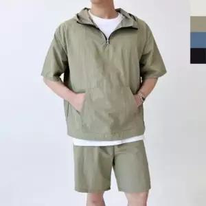 반팔 후드 아노락세트 남성 여름 셋업 트레이닝복 1P