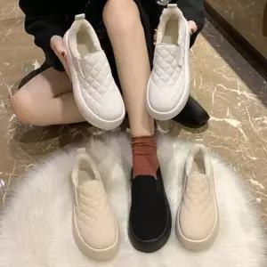 3컬러 안감털 퀼팅 여성 겨울 슬립온부츠 신발 따뜻한 숏부츠