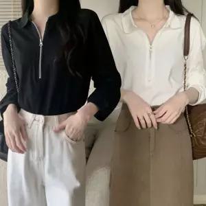 LDN-20250100지퍼집업 간편 상의 카라티셔츠 브이넥