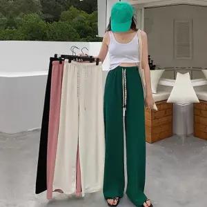 여성 와이드핏 밴딩 스트랩 팬츠 캐주얼 데일리 바지마실룩 등원 엄마마실 여자 여자밴 여자긴 추리닝 쭈리