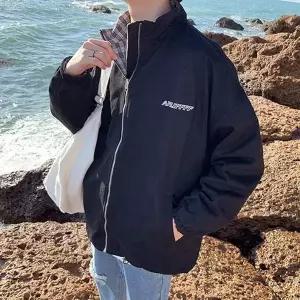 [골드스마일]안감 체크 남성 아우터 양면 리버시블 자켓 간절기