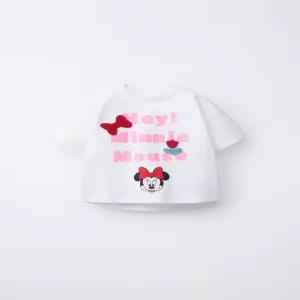 ZARA 자라 MINNIE MOUSE ⓒ DISNEY 크로셰 보우 티셔츠 - 화이트 5643/656/250 151076