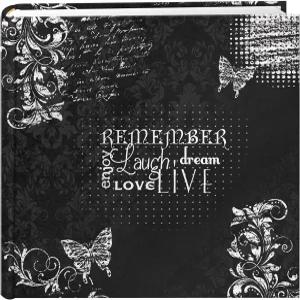 파이오니어 사진 앨범 EV-246CHLK/R 200 포켓 칠판 인쇄 4 x 6 인치 프린트용 Remember 테마 블랙