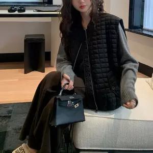 F007610_러블리퀼팅 루즈핏 패딩조끼 집업누빔이너조끼 경량 베스트 빅사이즈 깔깔이 웰론 누빔