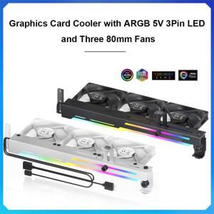 2in 1 그래픽 카드 쿨러 1800RPM 5V 3핀 ARGB LED 홀더(3x80mm 팬 포함) 냉각