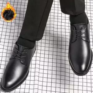 남성 데일리 고급스런 정장 보온 기모안감 구두 남성구두