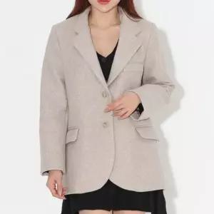 친절한탄씨 모직 여성 단정한 자켓 카라 반코트 자켓 모직자켓 오버핏자켓 반코트 코트