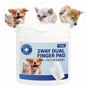 [반려] 강아지 핑거타입 양면 멀티 패드 50매 1P 펫티슈 위생 반려견핑거티슈