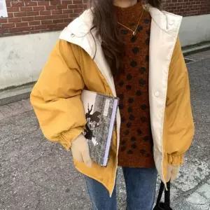 셀럽하우스 여자 겨울아우터 배색 리버시블 패딩 양면점퍼 숏패딩