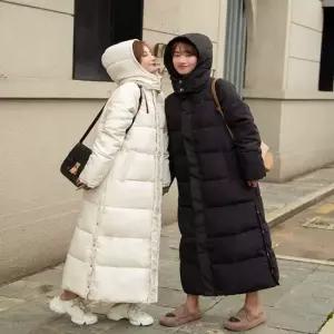 셀럽하우스 여자 2컬러 겨울 아우터 맥시기장 후드 롱패딩 점퍼